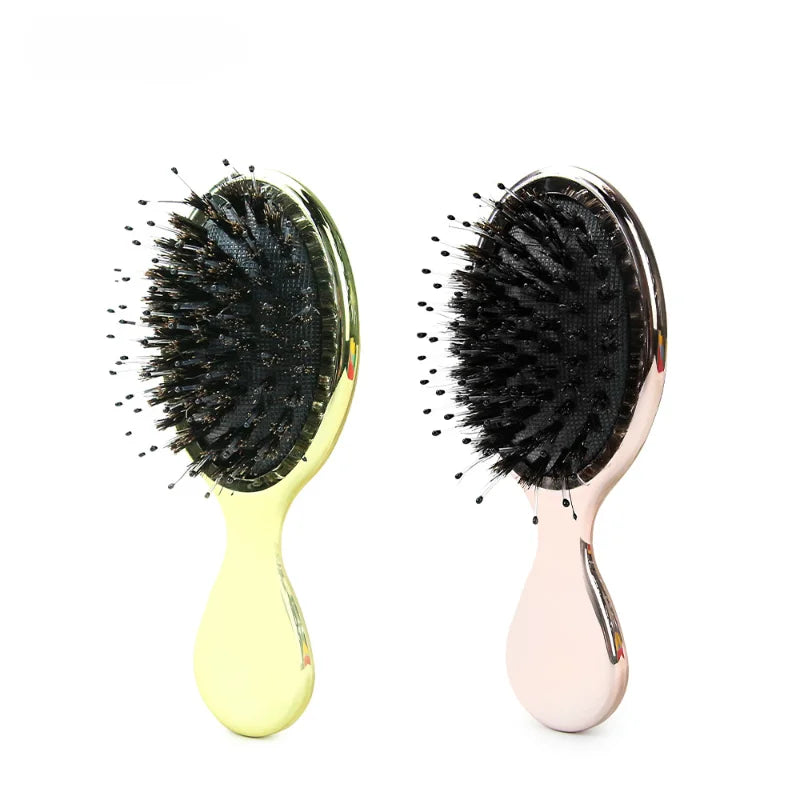 Mini Air Bag Comb Rose Gold Electroplated Hairdressing Comb Anti Static Hair Comb Hairdressing Massage Comb Hair Brush Women